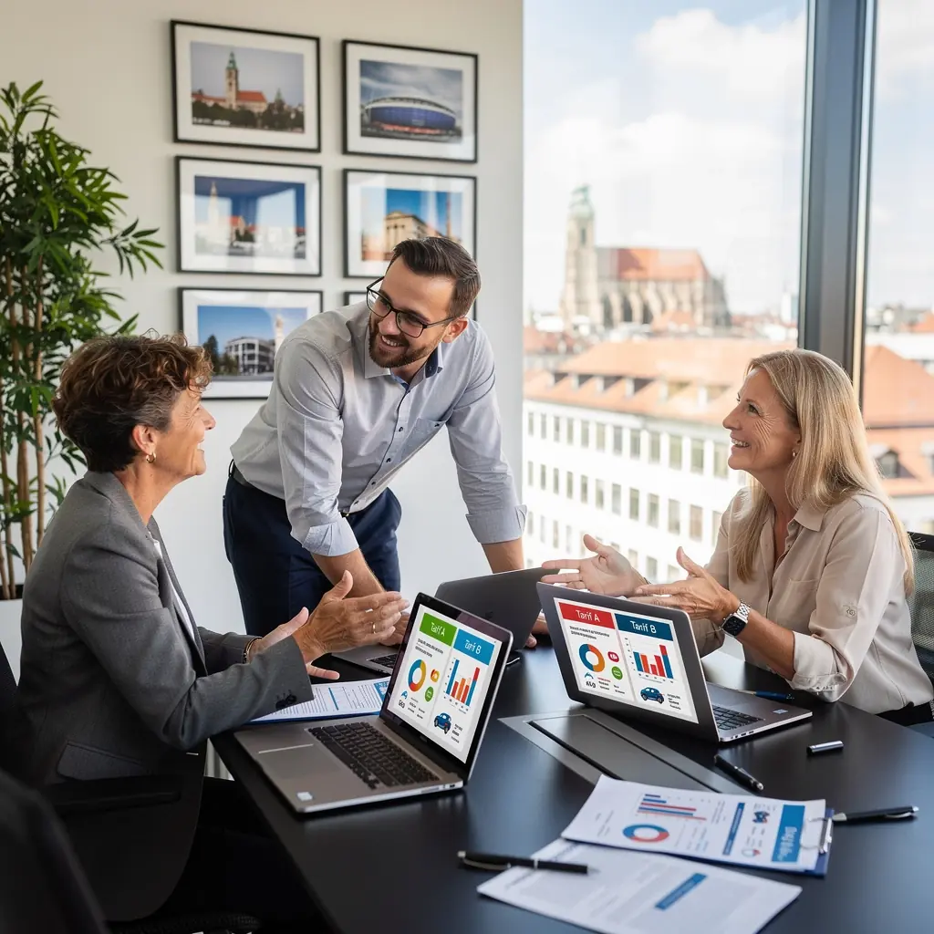 Eine Person liest eine klare Zusammenfassung der Versicherungsbedingungen auf einem Tablet.